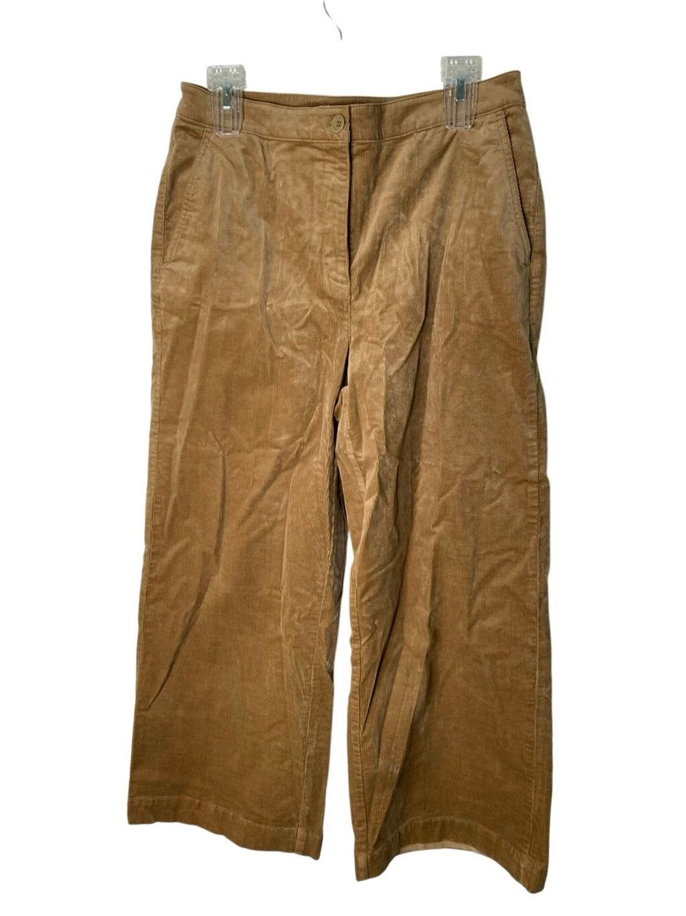 Eileen Fisher wide leg organic cotton corduroy pants cords women's size 10